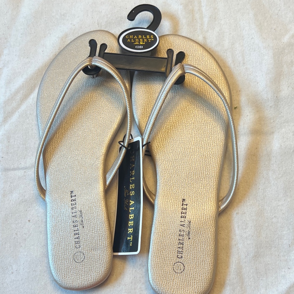 Charles Albert Metallic Gold Sandals